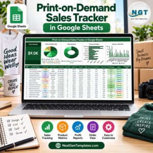 Print on demand sales tracker in Google Sheets product image