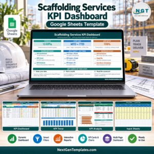 Scaffolding Services KPI Dashboard in Google Sheets template cover