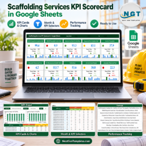 Scaffolding Services KPI Scorecard in Google Sheets