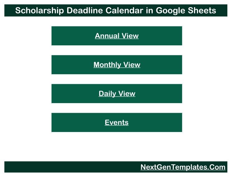 Scholarship Deadline Calendar in Google Sheets