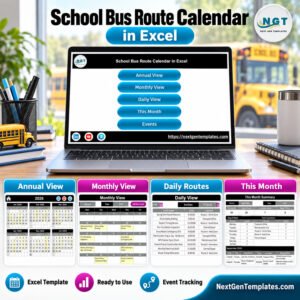 School Bus Route Calendar in Excel