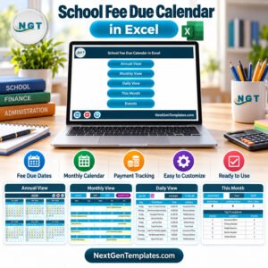 School Fee Due Calendar in Excel