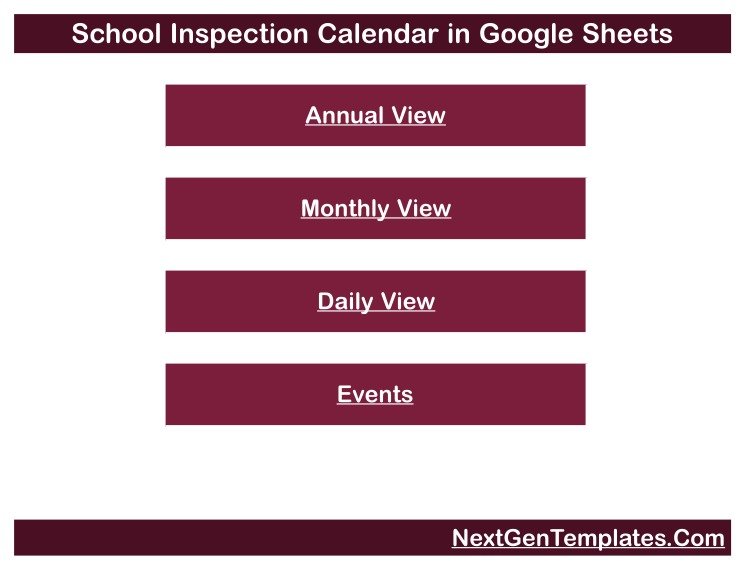 School Inspection Calendar in Google Sheets
