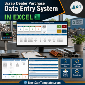 Scrap Dealer Purchase Data Entry System in Excel