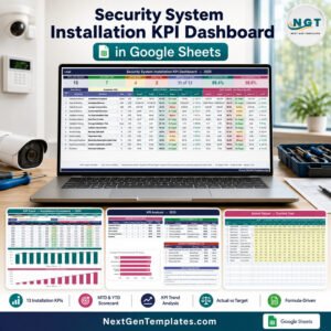 Security System Installation KPI Dashboard in Google Sheets