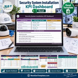 Security System Installation KPI Dashboard in Excel
