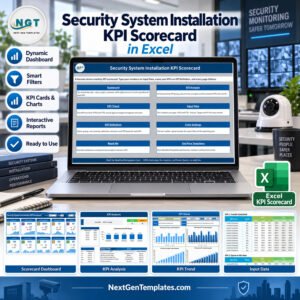 KPI Scorecard in Excel product feature for security installation reporting
