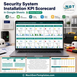 Security System Installation KPI Scorecard in Google Sheets
