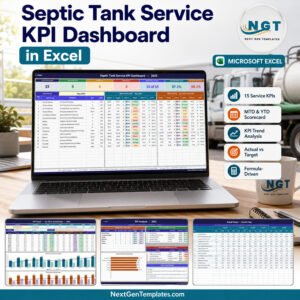 Septic Tank Service KPI Dashboard in Excel product cover