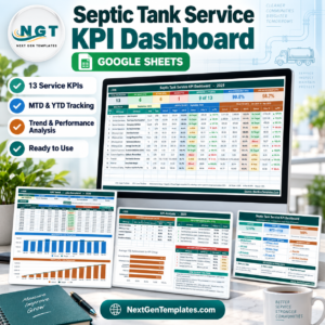 Septic Tank Service KPI Dashboard in Google Sheets product image