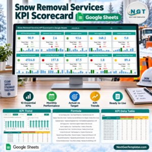 Snow Removal Services KPI Scorecard in Google Sheets