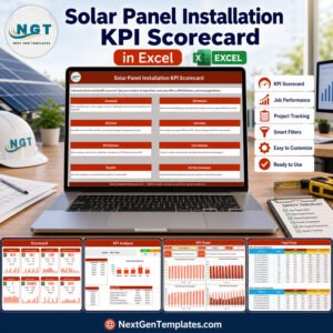 Solar Panel Installation KPI Scorecard in Excel