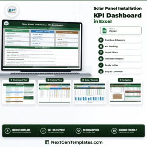 Solar Panel Installation KPI Dashboard in Excel product feature image