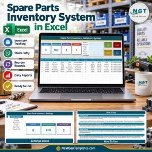 Spare Parts Inventory Data Entry System in Excel