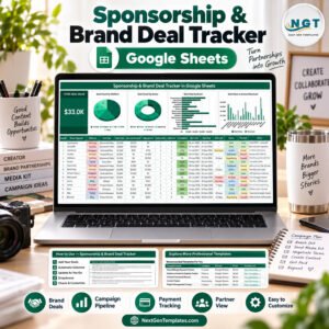Brand deal tracker in Google Sheets - Sponsorship & Brand Deal Tracker