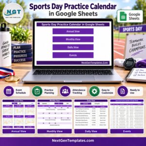 Sports Day Practice Calendar in Google Sheets