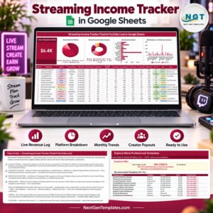 Streaming Income Tracker (Twitch/YouTube Live) in Google Sheets product cover