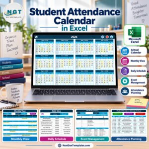 Student Attendance Calendar in Excel product feature image