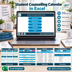 Student Counselling Calendar in Excel product image