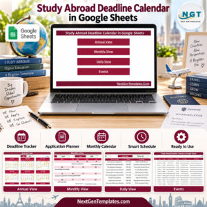 Study Abroad Deadline Calendar in Google Sheets
