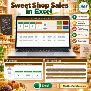 Sweet Shop Sales Data Entry System in Excel
