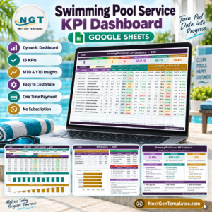 Swimming Pool Service KPI Dashboard in Google Sheets