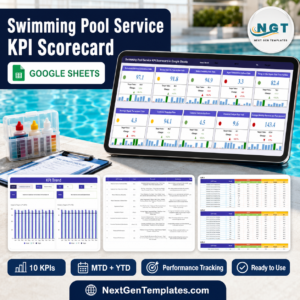 Swimming Pool Service KPI Scorecard in Google Sheets