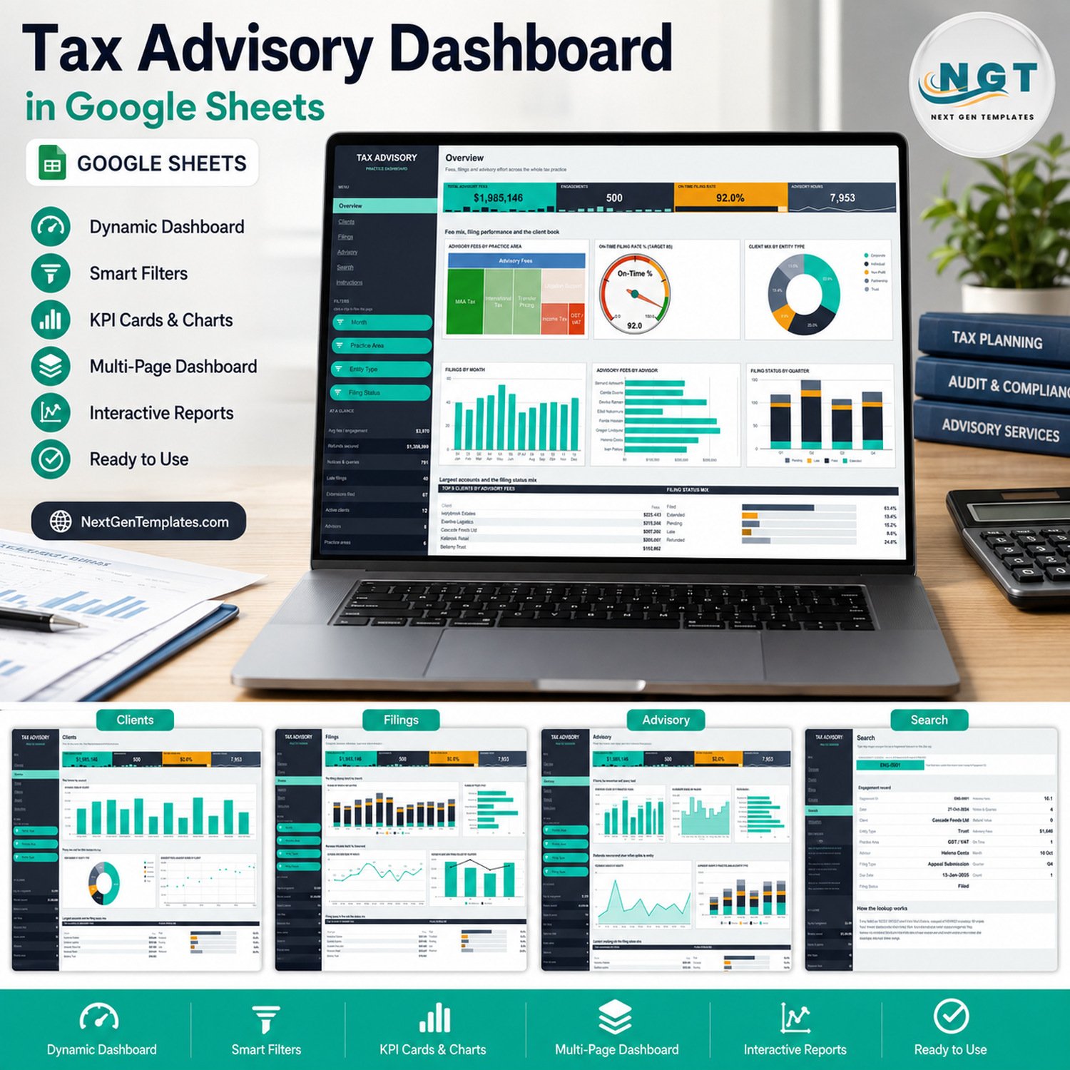 Tax Advisory Dashboard in Google Sheets