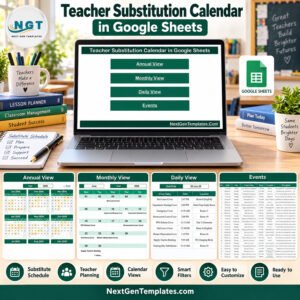 Teacher Substitution Calendar in Google Sheets