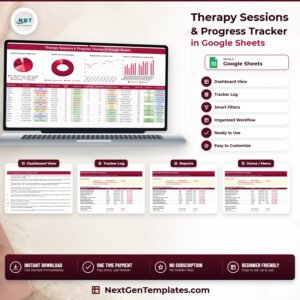 Therapy Sessions & Progress Tracker in Google Sheets product cover
