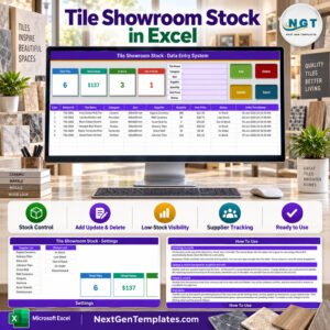 Tile Showroom Stock Data Entry System in Excel