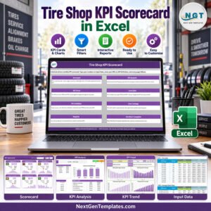 tire shop kpi scorecard in excel