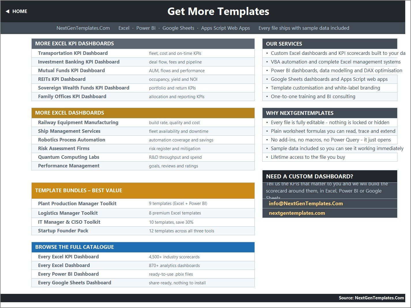 Tree Care Services KPI Dashboard - Get More Templates sheet
