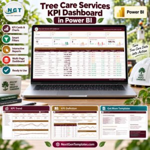 Tree Care Services KPI Dashboard in Power BI product preview