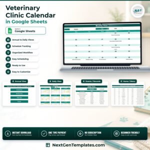 Veterinary Clinic Calendar in Google Sheets product cover
