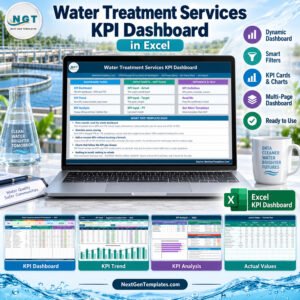 Water Treatment Services KPI Dashboard in Excel product image