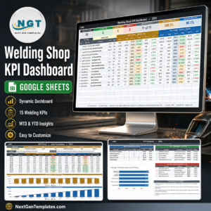 Welding Shop KPI Dashboard in Google Sheets