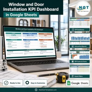 Window and Door Installation KPI Dashboard in Google Sheets product image