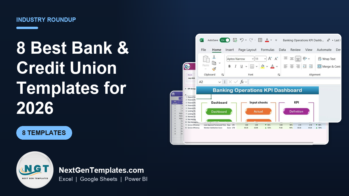 8 Best Banking KPI Dashboard Excel Templates 2026
