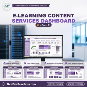 E-learning Content Services Dashboard in Power BI