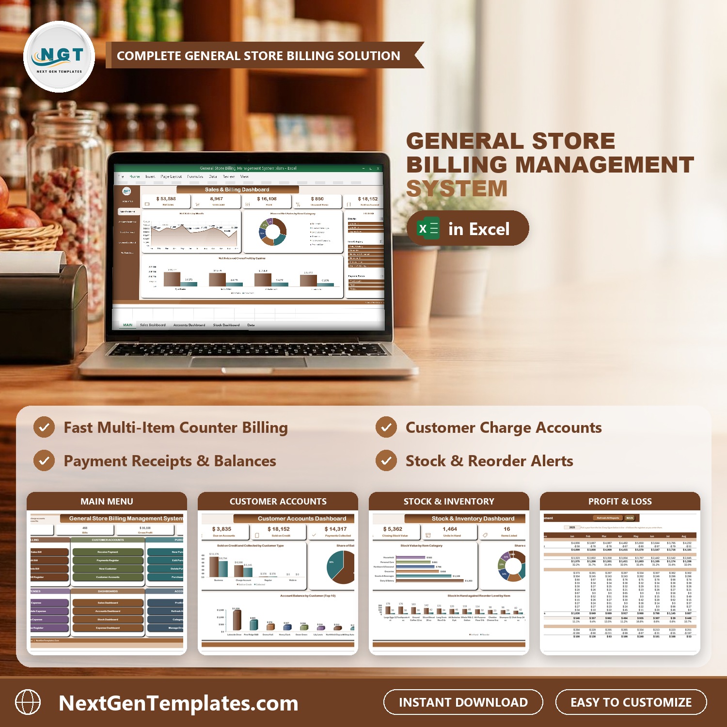 General Store Billing Management System in Excel VBA