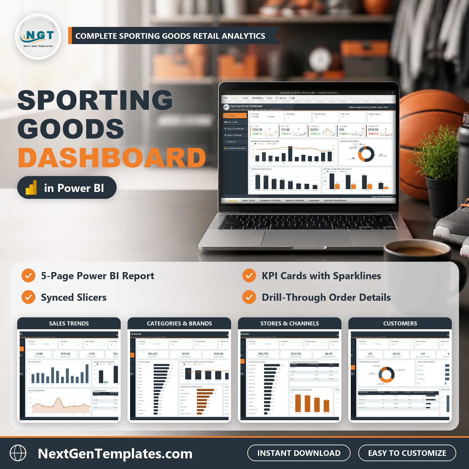 Sporting Goods Dashboard in Power BI