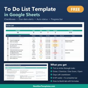 to do list template in google sheets