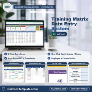 Training Matrix Data Entry System in Excel - feature image
