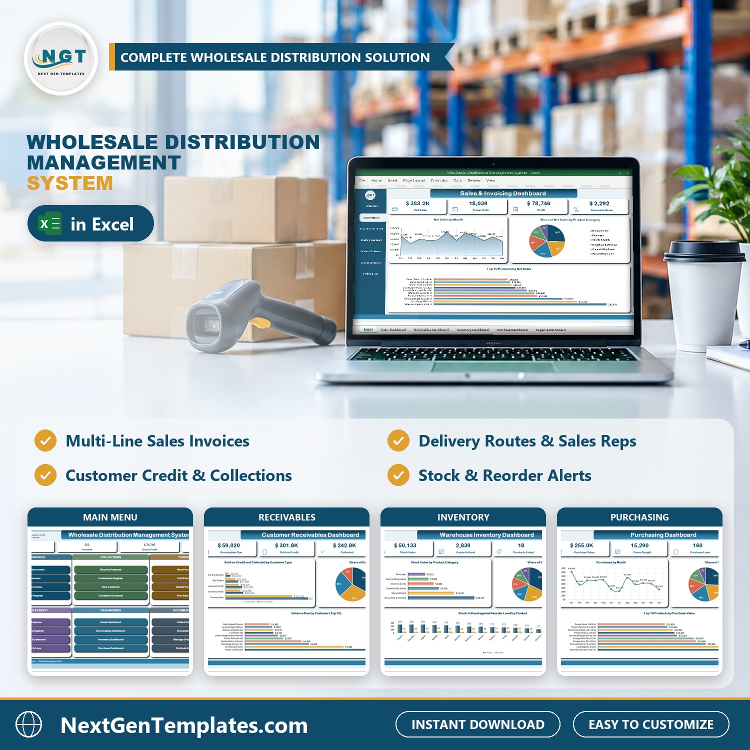 Wholesale Distribution Management System V1.0 in Excel VBA - product image