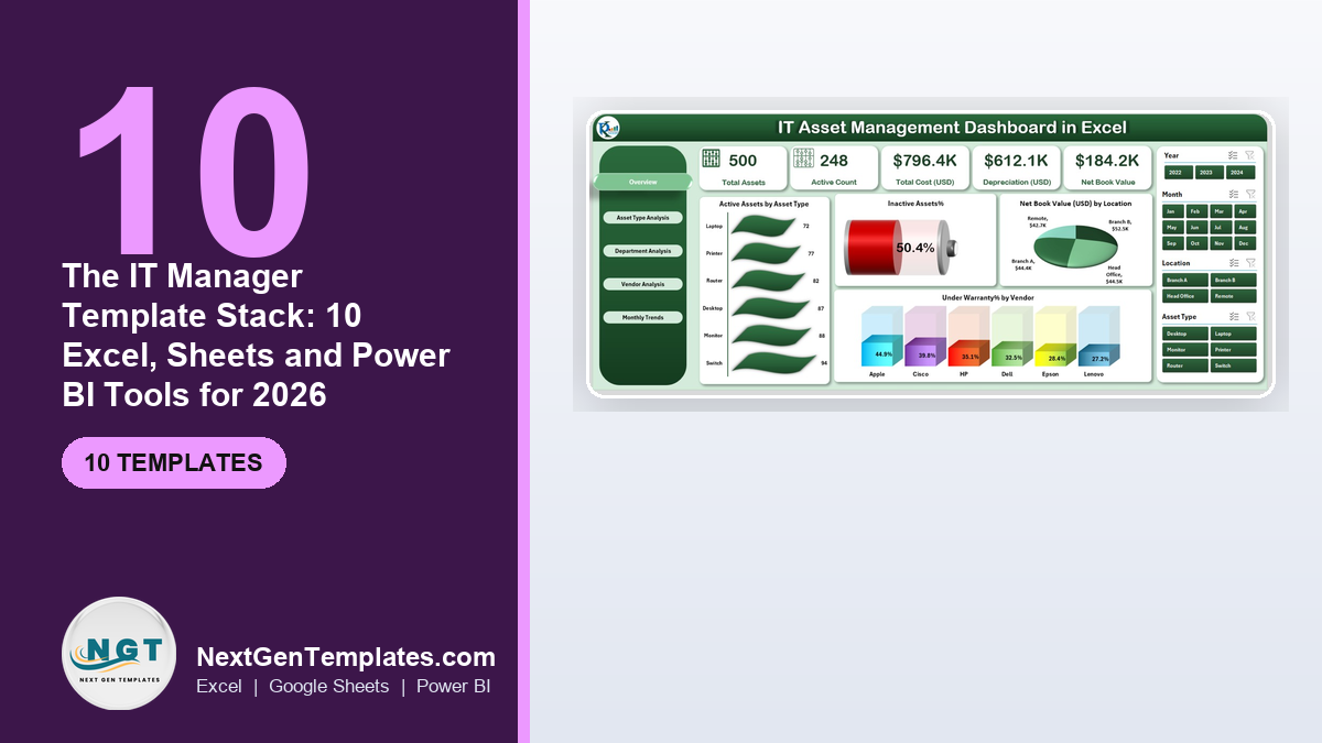 Spreadsheets Stack IT Manager Dashboard Template Stack: 10 Tools for 2026